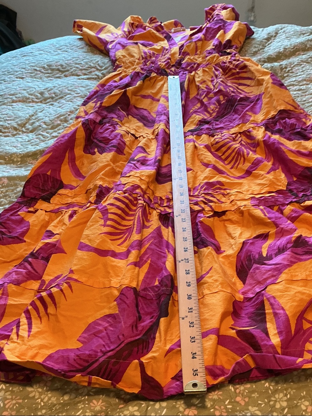 Anthropologie The Somerset Orange floral maxi dress M - Picture 8 of 10